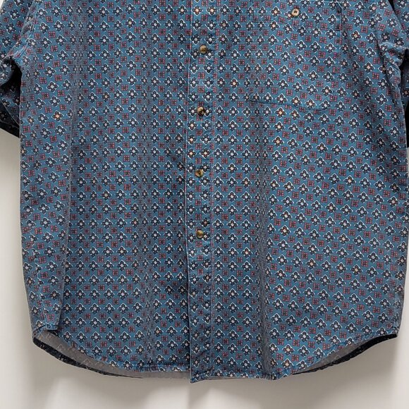 Vintage Bugle Boy Mens Shirt Button Up XXL Geometric All Over Print Short Sleeve - Picture 7 of 14